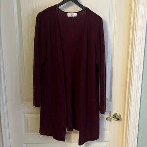Magaschoni Burgundy Open Front Cardigan